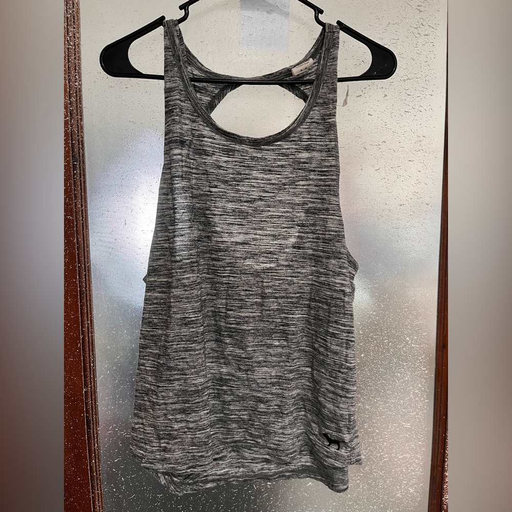 🔴PINK Victoria's Secret Black and Gray Tank Top
